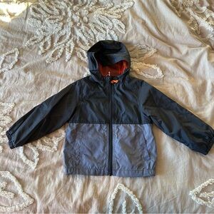 Carter's Navy and Charcoal Windbreaker with Orange Details